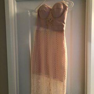 Bebe blush strapless dress